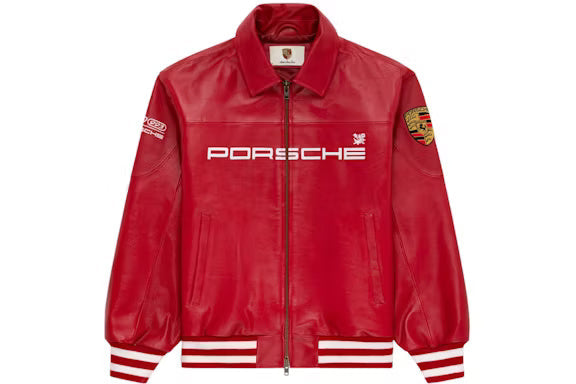 Aime Leon Dore x Porsche 993 Turbo Leather Club Jacket Tango Red