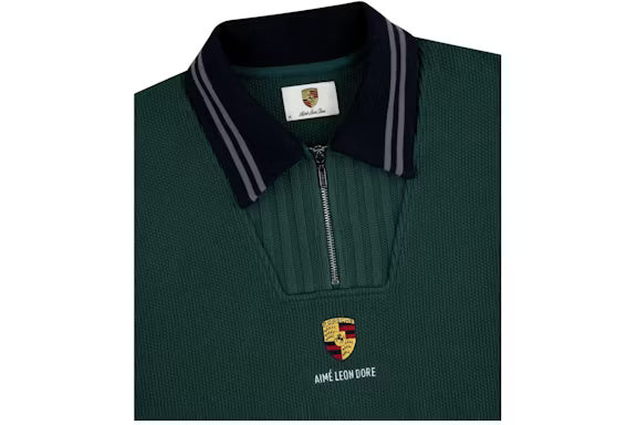 Aime Leon Dore x Porsche Jacquard Collar Quarter Zip Pullover Green