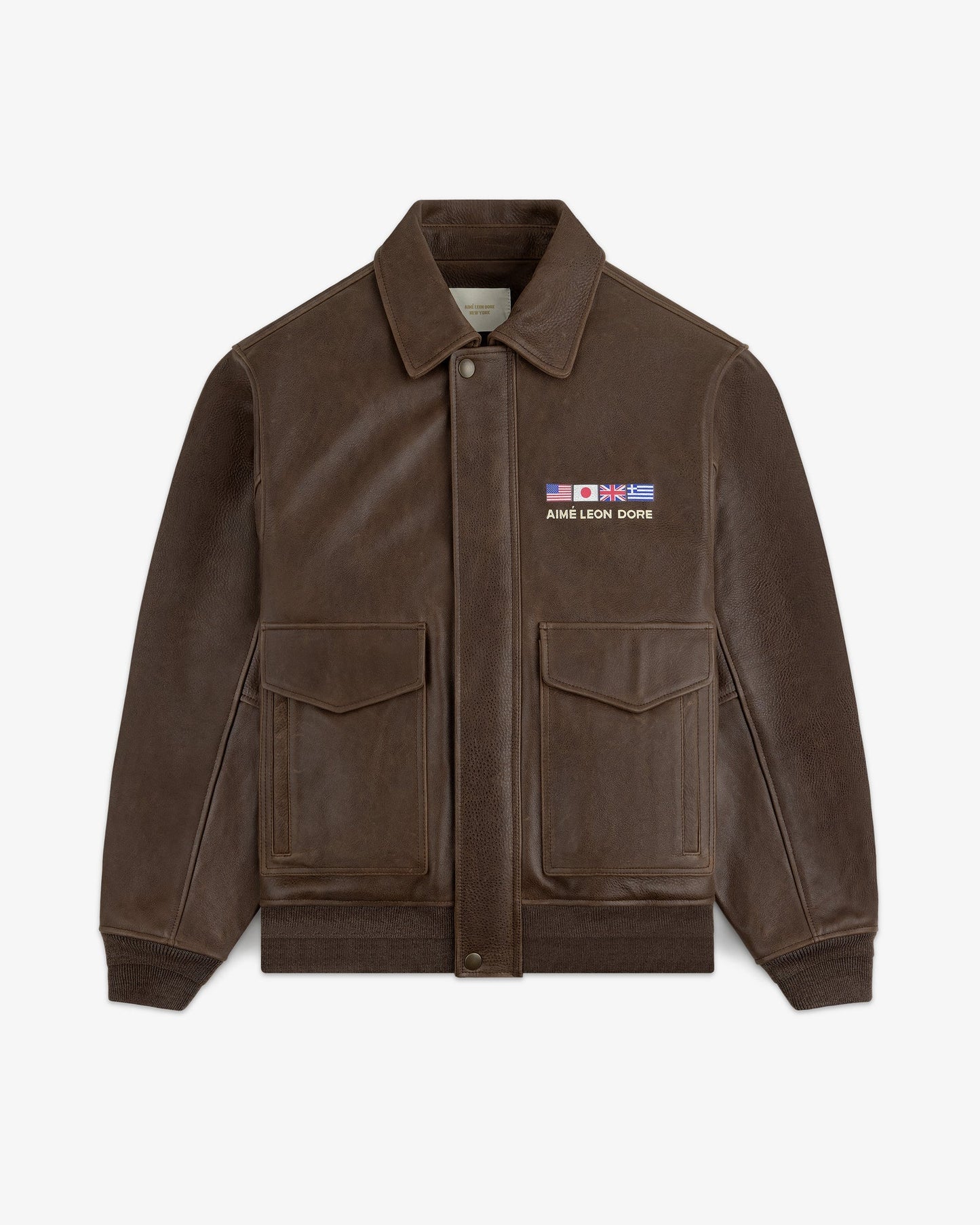 World's Borough Leather Flight Jacket