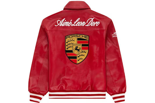 Aime Leon Dore x Porsche 993 Turbo Leather Club Jacket Tango Red