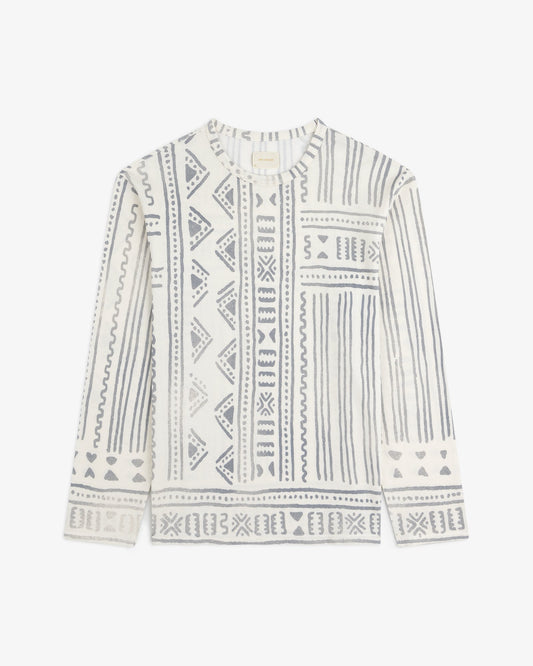 Long-Sleeve Mesh Tapestry Tee